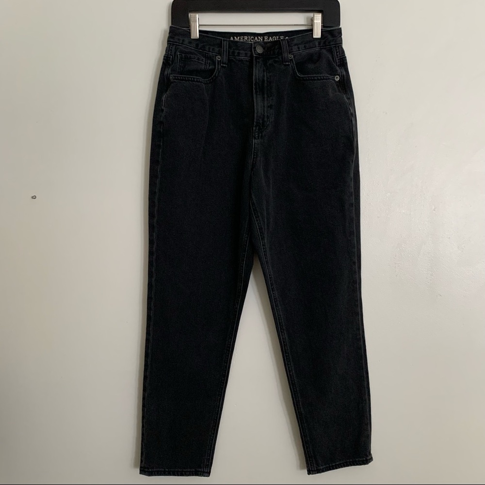 Dark Grey American Eagle High Rise Mom Jeans 8 - Picture 4 of 8